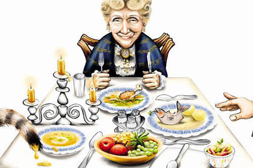 Новогодний стол рецепты из фильмов »Dinner for One«