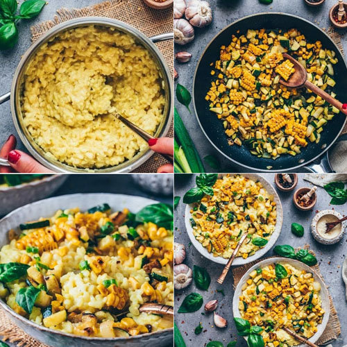 Сливочное кукурузное ризотто с цукини 1