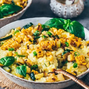 Сливочное кукурузное ризотто с цукини