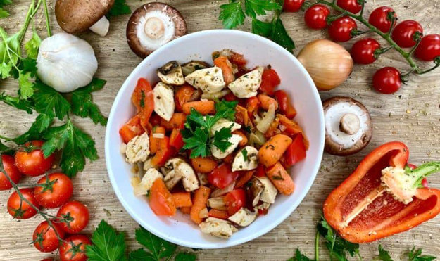 Легкая овощная сковородка