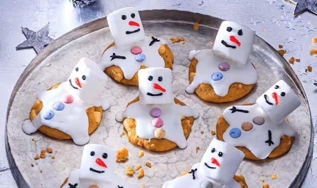 Простое и вкусное печенье в виде снеговика