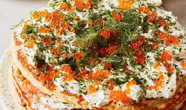 Блинный торт: рецепт пикантный