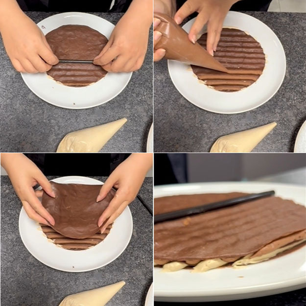 Блинный торт в двух тонах-03